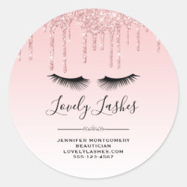 Adesivo Unidades de brilho rosa moderno e Eyelashes empres