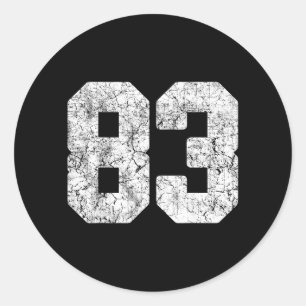 Adesivo Uniforme de jogador de jersey número 83 branco des