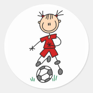 Adesivo Uniforme vermelho do futebol da menina