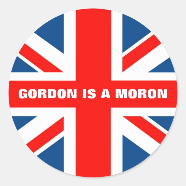Adesivo Union Jack anti Gordon Brown (Frente)