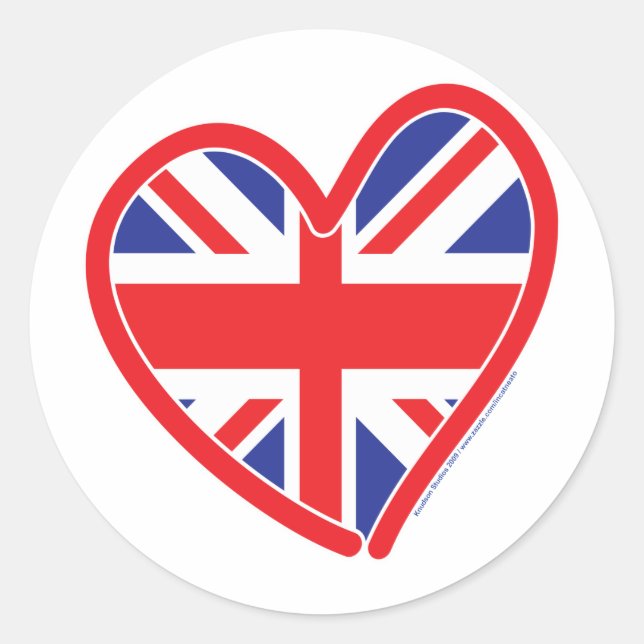 Adesivo Union Jack Royal Heart (Frente)