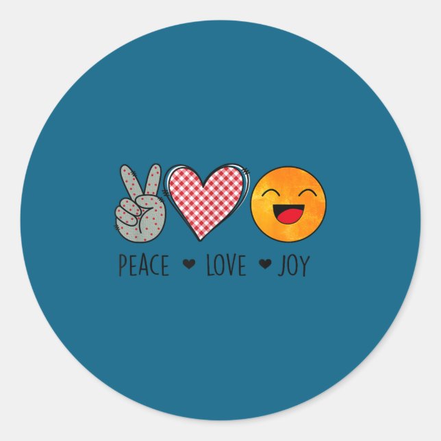 Adesivo Unique Design Peace Love Joy Hapness Motivational  (Frente)