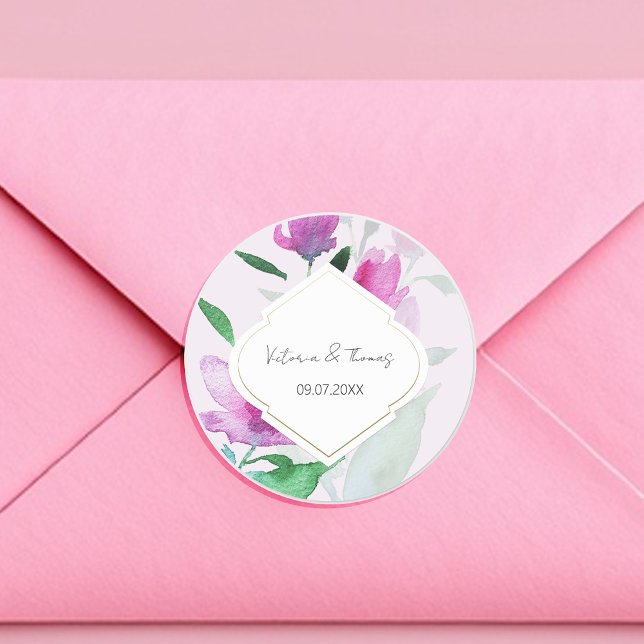 Adesivo Uniquidade De Flores De Arte De Aquarelas Lilática (Criador carregado)