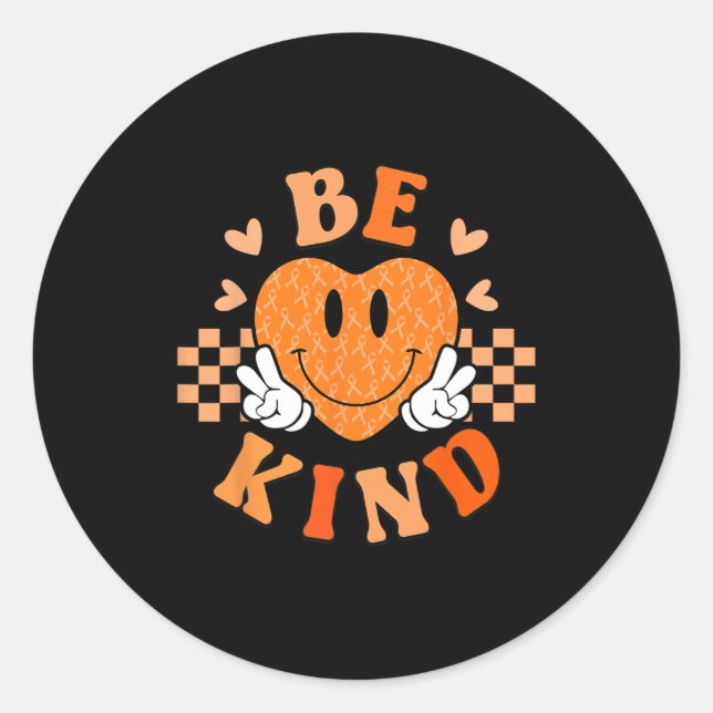 Adesivo Unity Day Orange Heart Be Kind Anti Bullying Teach (Frente)
