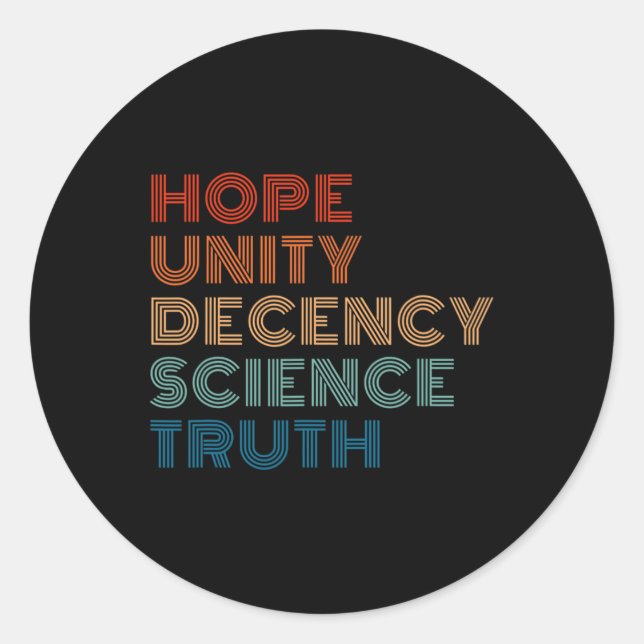Adesivo Unity Decency Science Truth (Frente)