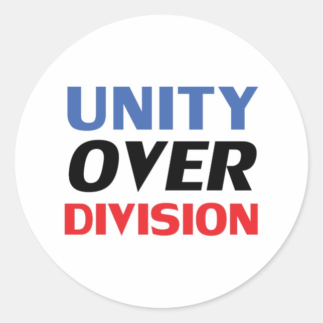Adesivo "Unity over Division" azul vermelho branco (Frente)