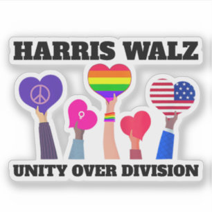 Adesivo Unity Over Division Kamala Harris Tim Walz
