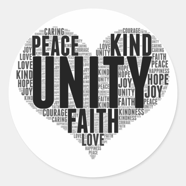 Adesivo Unity Wordcloud Be Kind Stop Bullying Orange Unity (Frente)
