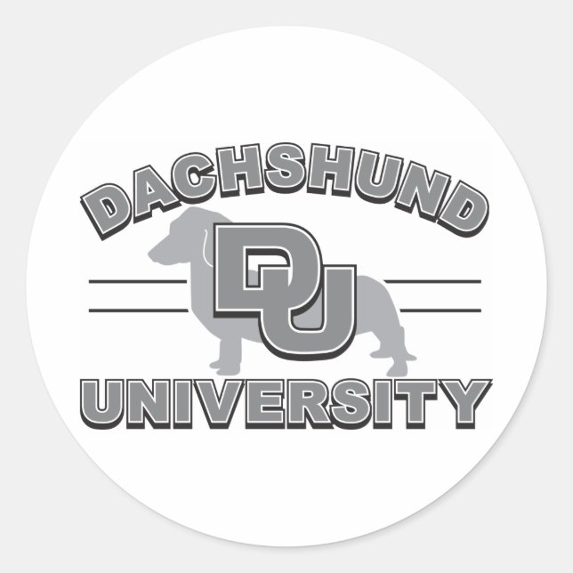 Adesivo Universidade Dachshund (Frente)