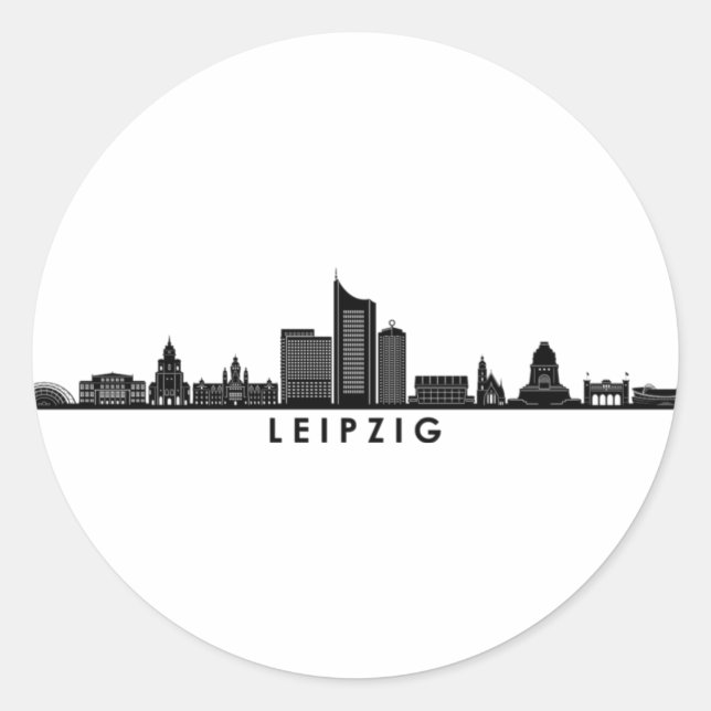 Adesivo Universidade de LEIPZIG Alemanha City Skyline Silh (Frente)