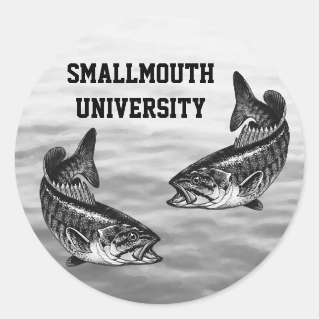 Adesivo Universidade de Smallmouth - Pesca de Bass (Frente)