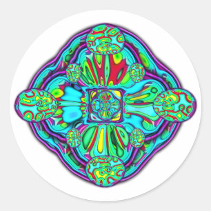 Adesivo Universo de bolhas psicodélicas coloridas v1
