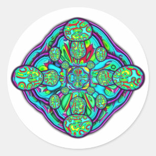 Adesivo Universo de bolhas psicodélicas coloridas v2