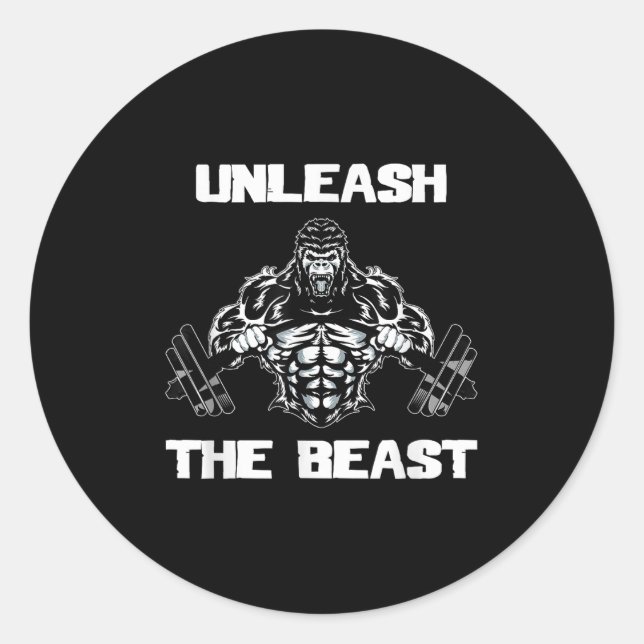 Adesivo Unleahe Gorilla Bodybuilding Motivational Gift  (Frente)