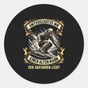 Adesivo Unterschätze Nie Einen Alten Mann Der Skiing Loves