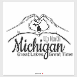 Adesivo "Up North Michigan" "Heart Hands Sticker Sheet