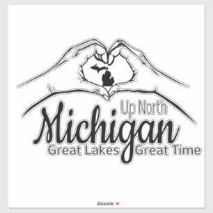 Adesivo "Up North Michigan" "Heart Hands Sticker Sheet