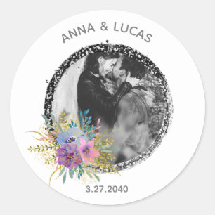 Adesivo *~* UPLOAD FOTO Casamento Baby Favor Envelop Seal