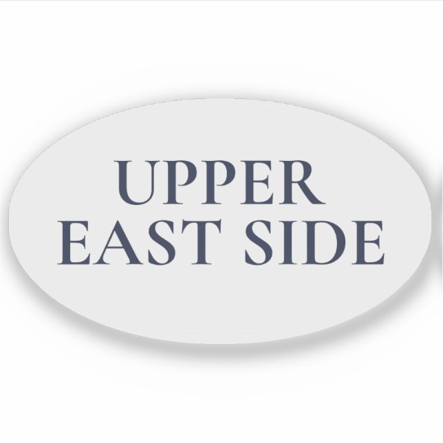 Adesivo Upper East Side NYC Oval Escolástica Clássica (Frente)