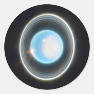 Adesivo Urano Planeta com Imagem JWST de Anéis