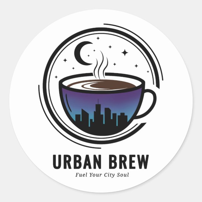 Adesivo Urban Brew City Skyline Coffee (Frente)