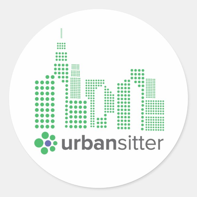 Adesivo UrbanSitter Round Sticker - 3", Folha de 6, Glossy (Frente)