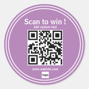 Adesivo url de concurso de código qr simples ganhador de n