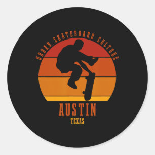 Adesivo Urn de skatista de Austin Texas Skateboarding