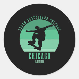 Adesivo Urn de skatista de Chicago Illinois Skateboarding 