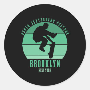 Adesivo Urn Skateboard de Skatista do Brooklyn Nova York