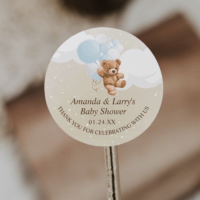 Adesivo Ursa Mal Pode Esperar Urso de Pelúcia Azul Empoeir (Dusty Blue Teddy Bear Stickers)