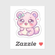 Ursa Rosa Fofa Kawaii Pastel Chibi Coração St