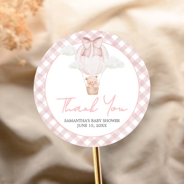 Adesivo Ursa Rosa Mal Pode Esperar Baby Shower  (Bearly Wait Baby Shower Sticker)