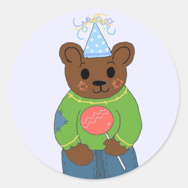 Adesivo Ursinho de aniversário (Frente)