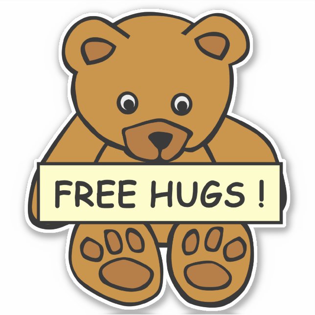 Adesivo Ursinho Free Hugs (Frente)