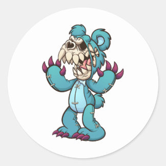 Adesivo ursinho mau com rosto de crânio