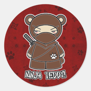 Adesivo Ursinho Ninja! No Red Sticker