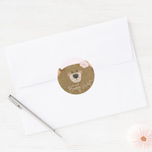 Adesivo Ursinho Rosa Que Podemos Brindar Chá de fraldas De