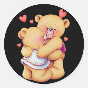 Adesivo Ursinhos de Teddy Animados de Abraço de Dia de os