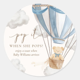 Adesivo Urso à Espera Urso de Pelúcia Pop Quando Ela Estou