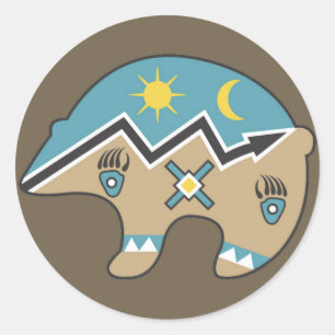 Adesivo Urso Americano Nativo, azul, castanho