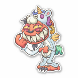 Adesivo Urso Assustador - Arco-Íris Unicórnio