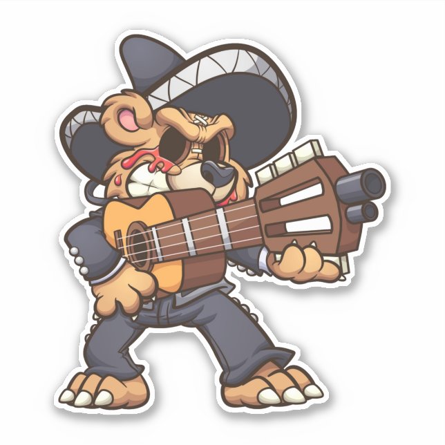 Adesivo Urso Assustador - Mariachi (Frente)