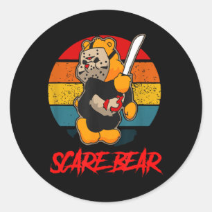 Adesivo Urso Assustador Urso Horrível Com Faca Assustador 