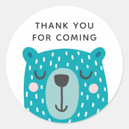 Adesivo Urso azul. Bela animal. obrigado do aniversário de