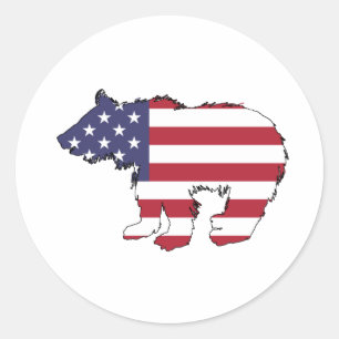 Adesivo Urso "bandeira americana"