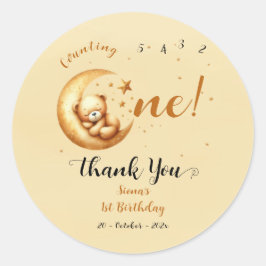 Adesivo Urso Bebê Bonito Dormindo No primeiro aniversario 