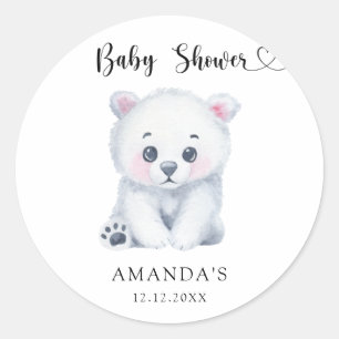 Adesivo Urso bebê polar - Chá de fraldas
