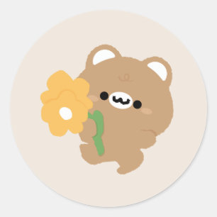 Adesivo Urso Castanho Romântico bonito
