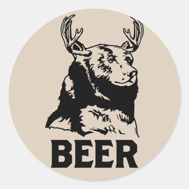 Adesivo Urso + Cerveja = Cerveja (Frente)